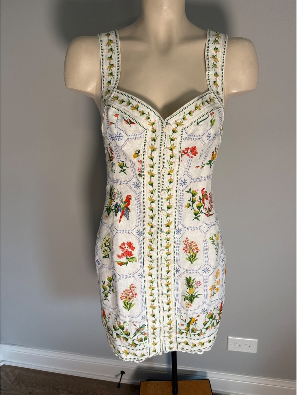 Farm Rio Embroidered Floral Mini Dress Size S - Picture 2 of 13
